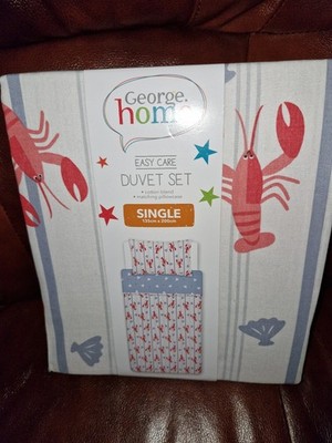 George Home Hummer Einzel Bettbezug Wende Bettwäsche Set Neu mit Etikett