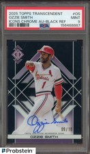 2025 Topps Transcendent Chrome Icons Black Refractor Ozzie Smith AUTO /10 PSA 9