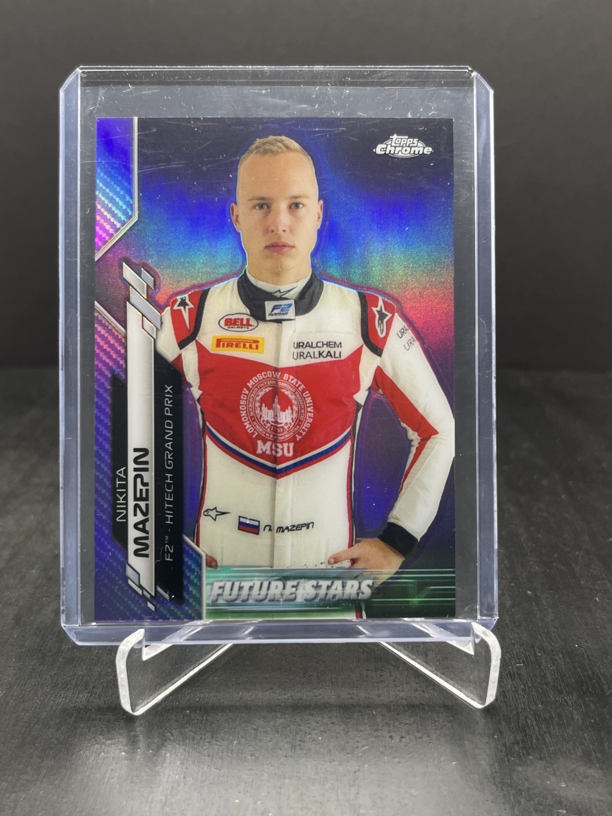 2020 Topps Chrome F1 Nikita Mazepin Future Stars Purple Refractor 153/399 #57