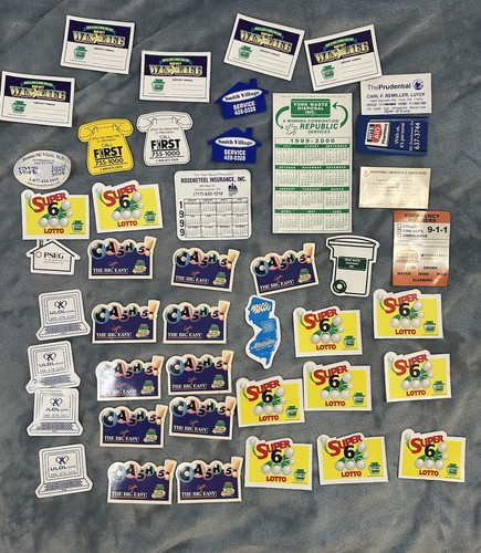 Lot of 40+ Refrigerator Magnets- Pennsylvania Lottery & Others.