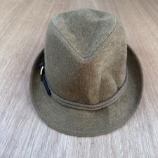 Brown Faux Suede Fedora Hat w/ Buckle Band Fall Boho Chic OSFM