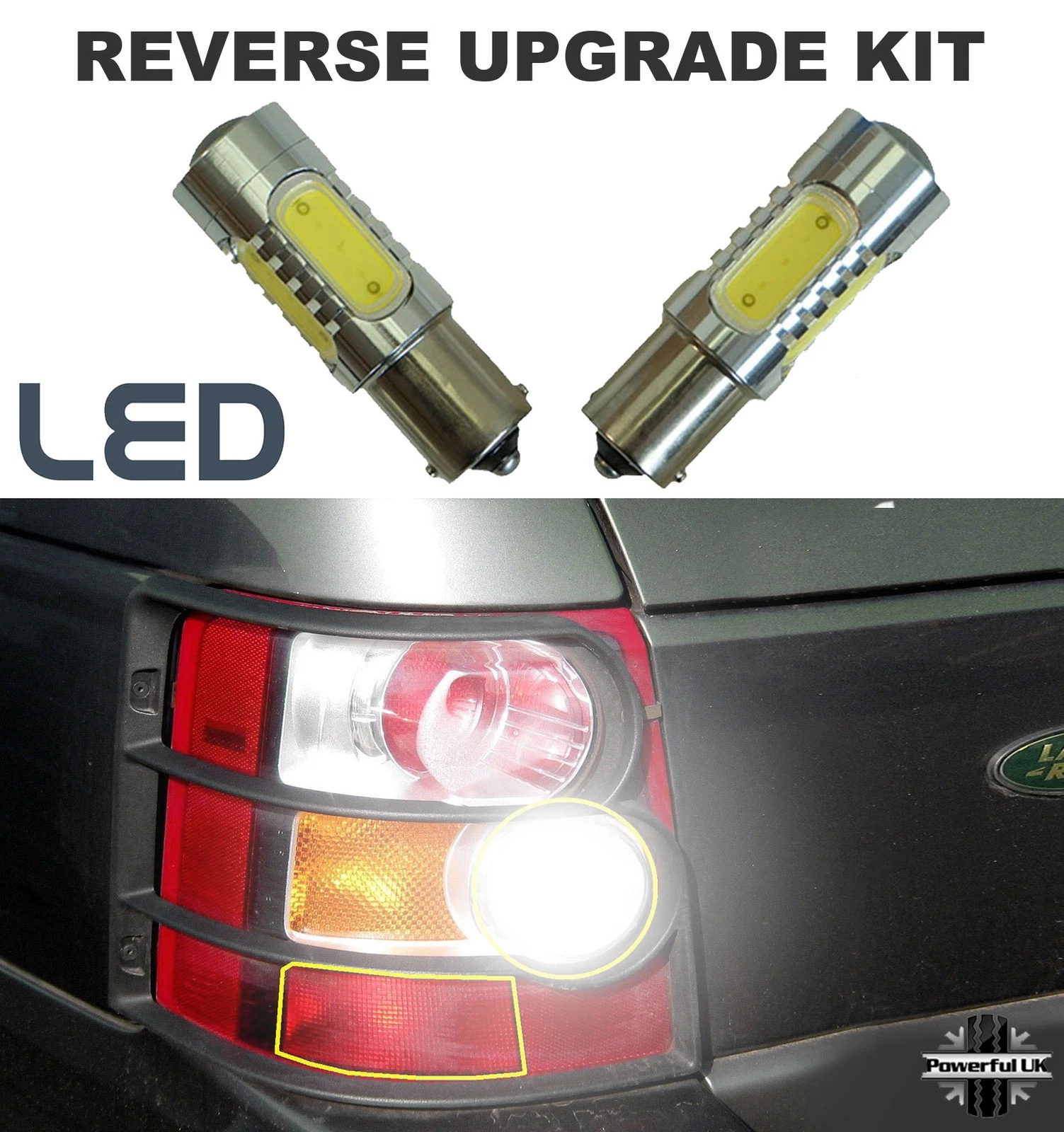 2pc Reverse LED bulb Rear light upgrade for Range Rover Sport 2005-2013 L320