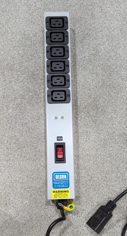 Olson Electronics 6 Way IEC 60320 C13 Sockets Plug Max 16Amp , 230V AC Type 1005