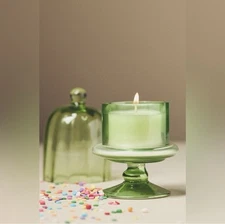 Anthropologie Mini Cake Stand Glass Scented Fruity Champagne Candle 4oz