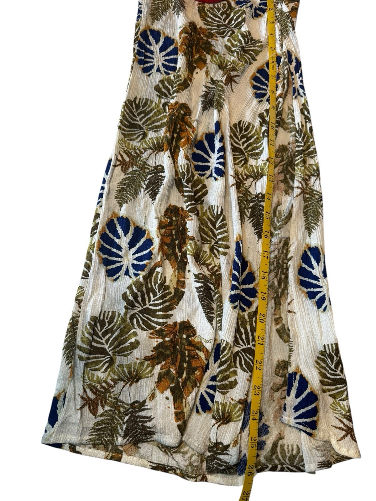 REWASH Smocked Wrap Wide Leg Pants Palm Print XL Boho Gypsy Beach Vacation EUC