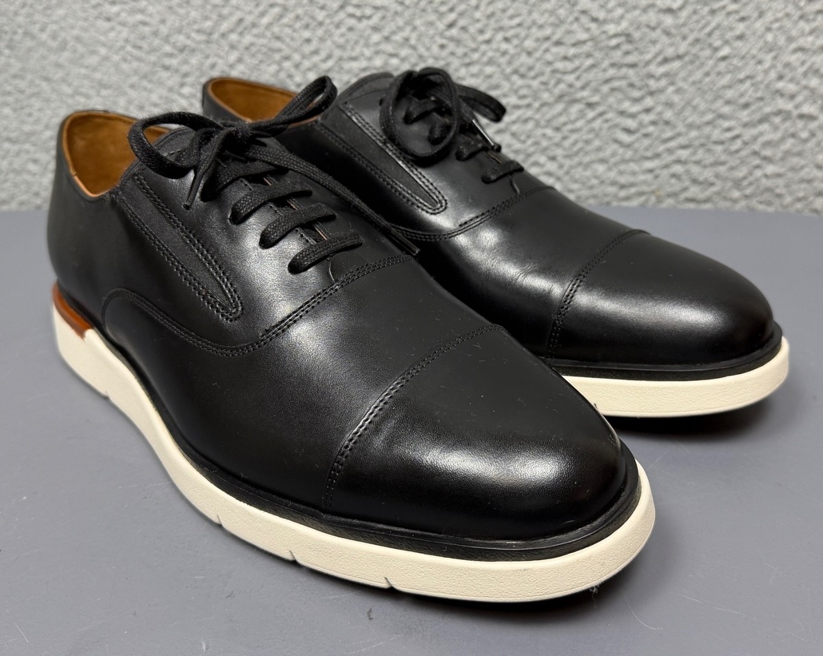 ALLEN EDMONDS Shoes Mens 10 D Black Leather Carson Hybrid Cap Toe