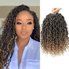 Goddess Locs Crochet Hair 12 Inch, 8 Packs New Faux Locs Crochet Hair