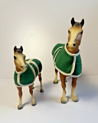 Vintage Breyer Clydesdale Mare & Foal # 8384 complete w/green blanket, Retired