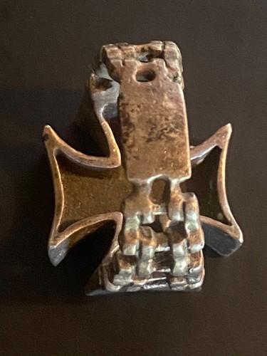 De colección/Antiguo GRANDE Plata de Ley 925 Hombres Anillo Cruz de Hierro Perno de Iluminación Motociclista - Imagen 11 de 22
