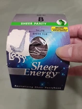 NEW L'eggs Sheer Energy Sheer  Panty & Toe;   TAUPE;  SZ B Pantyhose; #609 21