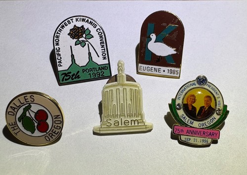 Vintage Kiwanis International Lapel Pins Oregon State Portland Eugene The Dalles