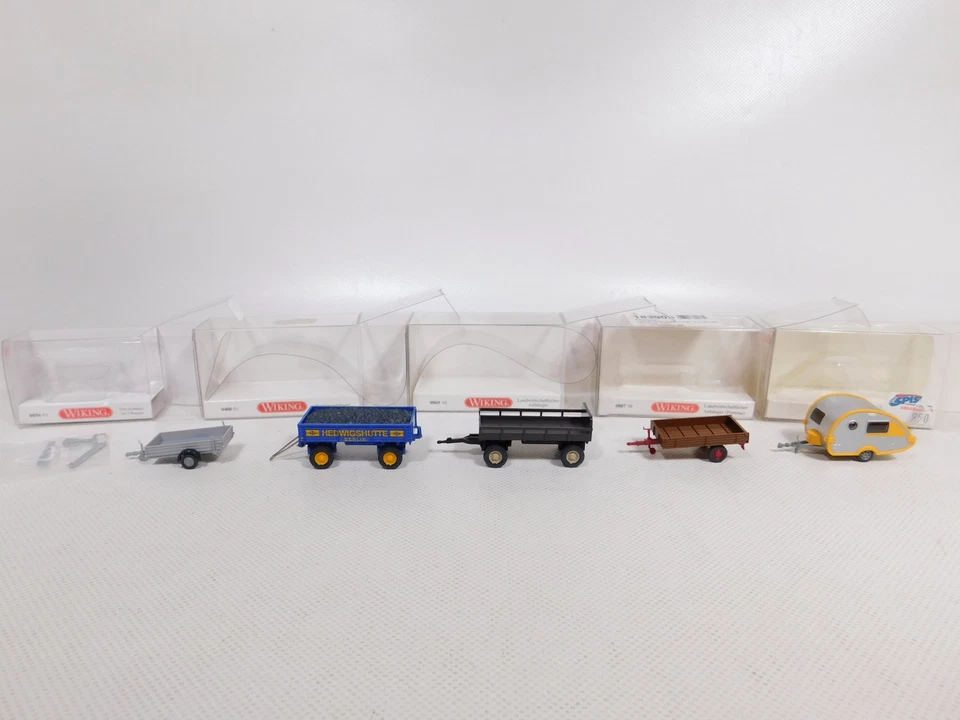 5x wiking H0 1:87 Rimorchio 0056 0400 0869 0887 092 Roulotte Mint + Box #DN363-0 - Immagine 2 di 4