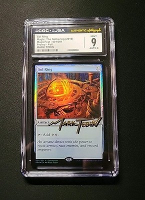 CGC 9 JSA 8 Auto Mark Tedin Signed MTG Sol Ring Foil MagicFest 2019 001/001 Mint