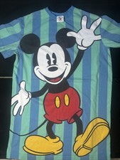 Vintage 1990s Disney Mickey  Co. striped Mickey Mouse t-shirt dress Sz L