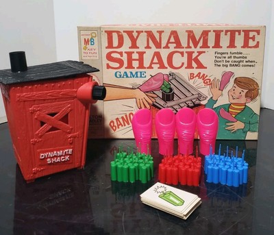 Vintage 1968 Dynamite Shack Skill Action Game Milton Bradley Nice Box, COMPLETE