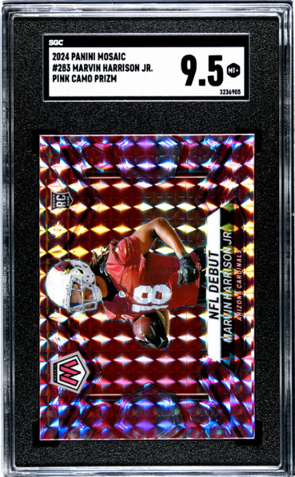 2024 Panini Mosaic #283 Marvin Harrison Jr. Pink Camo Prizm SGC 9.5
