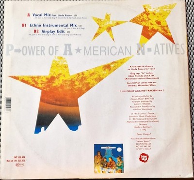 Dance 2 Trance - Power Of American Natives  - Original Maxi Vinyl 12'' - 1992