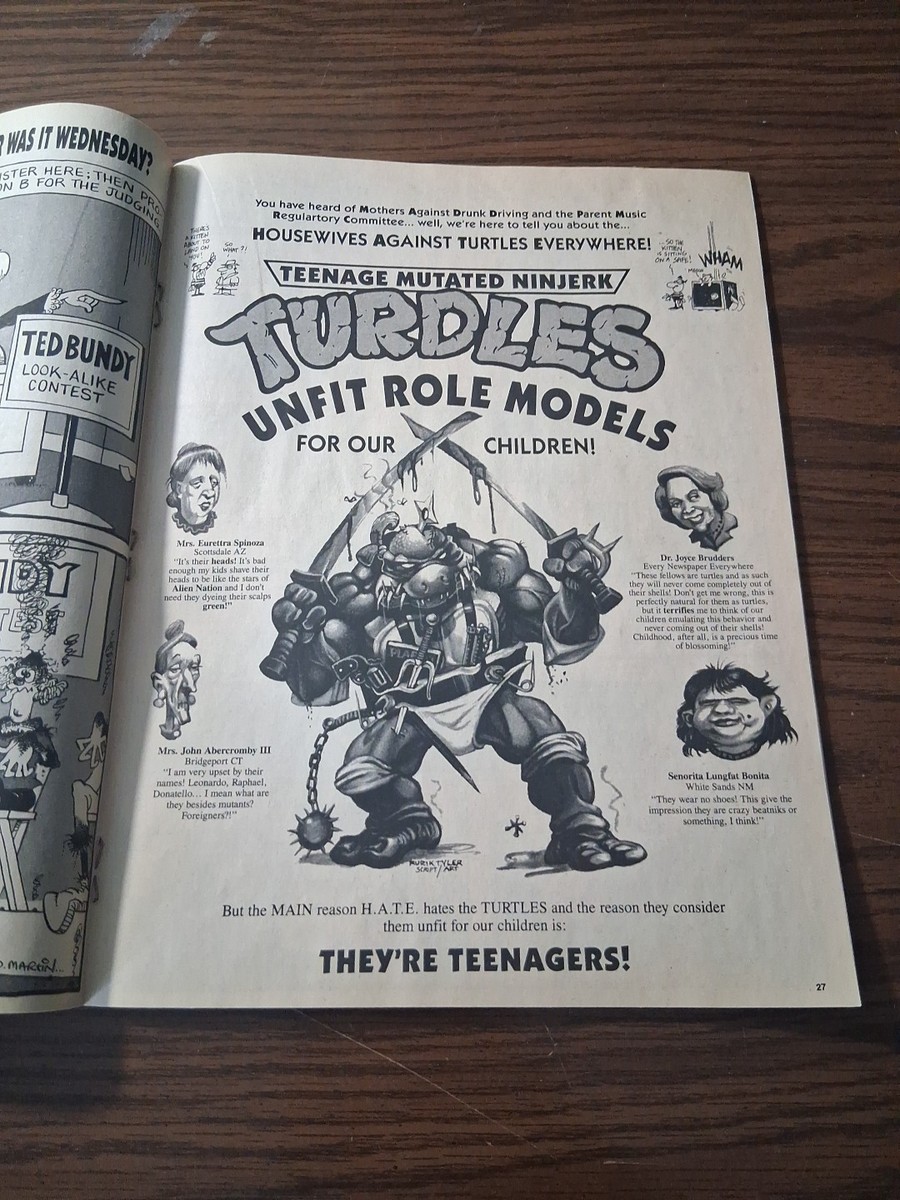 Cracked Humor Magazine August 1990 #255 Teenage Mutant Ninja
