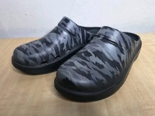 OOFOS Oocloog Camo Black Grey Recovery Comfort Clog Slip On Womens 8.5 Men's 6.5
