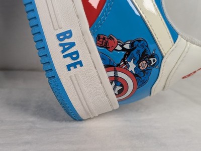Bathing Ape Bape Sta Captain America Marvel x Bapesta Size 8 | eBay