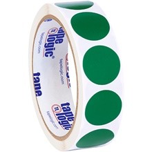 1" Green Inventory Circle Labels-500 per Roll