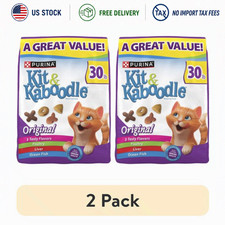 (2 Pack) Kit & Kaboodle Original Indoor Dry Cat Food 30 lb Chicken Turkey Fish