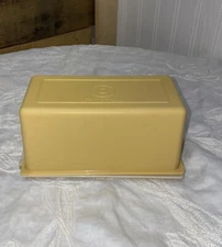 Vintage Tupperware Butter Cheese Dish Keeper Harvest Gold 639-10 638-11
