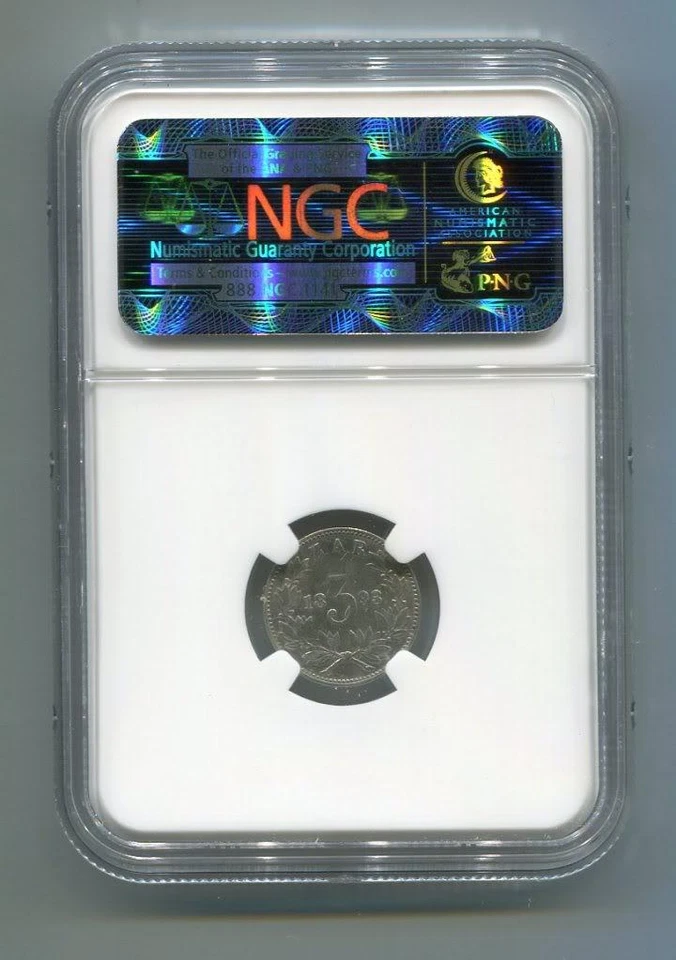 South Africa ZAR NGC Certified 1893 Kruger 3 Pence XF Details - Image 2 of 2