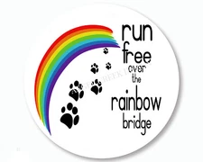 Run Free at the Rainbow Bridge Envelope Seals Pawprints Pet Memorial Stickers