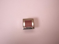 SINGLES 1 7/16" Square Red  Silver Tone Vintage Formal Tuxedo Shirt Stud g54