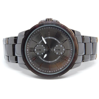 GENEVA FMDJM540 Black Tone Quartz Analog Men's Watch Sz. 7 1/2'' New Battery