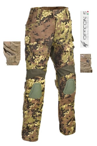 Defcon 5 pantaloni combat uniforme mimetica vegetata italiana con  Ginocchiere | eBay
