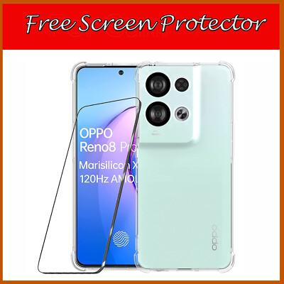 Stoßfeste durchsichtige Gel Hülle Bumper Cover für Oppo Reno8 Pro + Lite 5G & Schutz