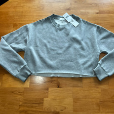 Socialite Crop Sweatshirt - Women's Size M, Gray