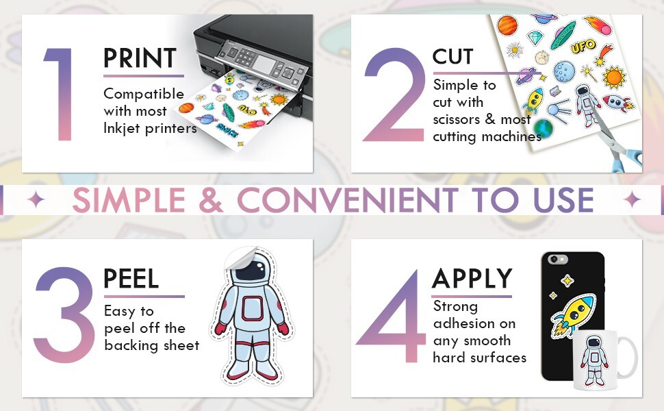 ANSTTIL Premium Glossy Printable Vinyl Sticker Paper - 25 Sheets 8.5x11" For Inkjet Printers - View #10