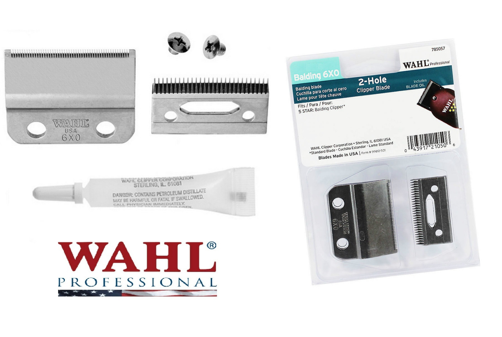 6x0 REPLACEMENT 2 Hole BLADE SET,Screws&Oil for Wahl 8110 5 Star Balding Clipper eBay