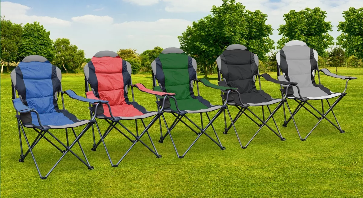 Camping Chair Folding Lightweight High Back Garden Chair Cup Holder & Carry  Bag