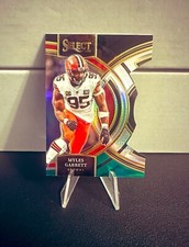 Myles Garrett 2023 NFL Select Premier Black And Green Prizm Die-Cut No. 152