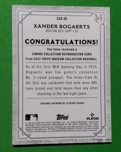 2022 Colección del Museo Topps Colección de Lona Xander Bogaerts CCR-50 - Imagen 2 de 2