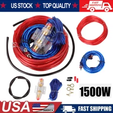 1500W Amp Car Audio Cable Kit Amplifier Install RCA Subwoofer Sub Wiring 8Gauge!