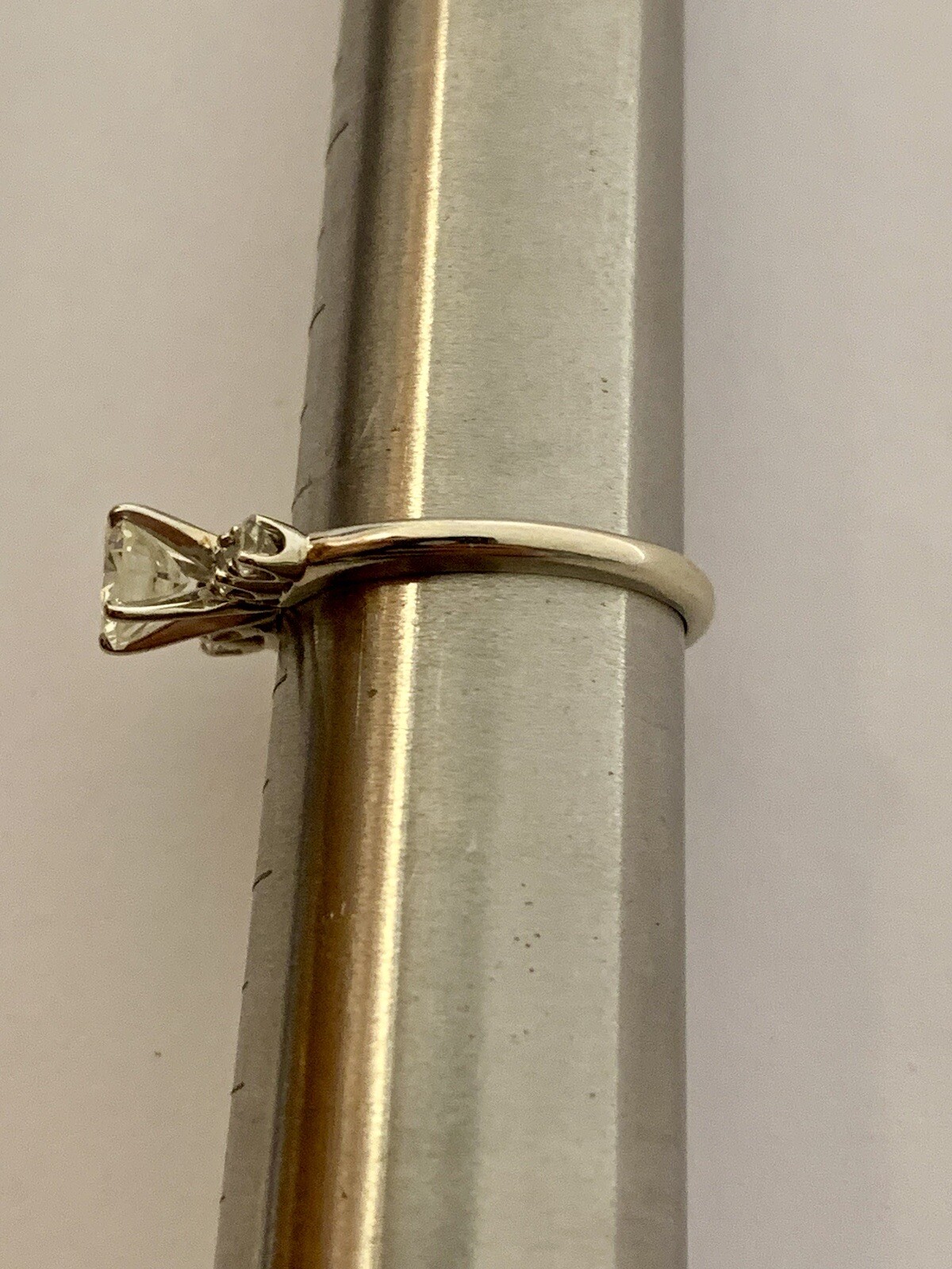 Solitaire 14k Solid White Gold Diamond Ring. Esta… - image 10