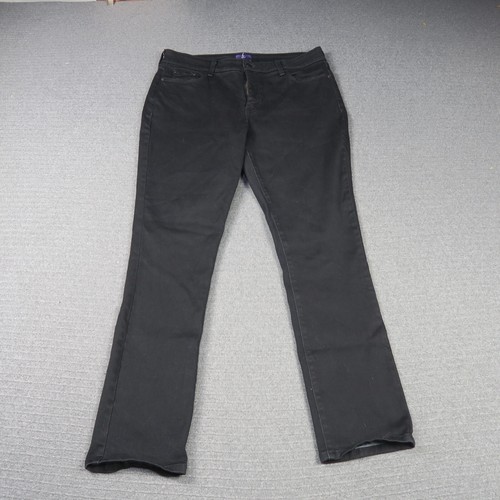 NYDJ Not Your Daughters Womens Jeans 14(AU) 34W 31L Black Straight Relaxed Fit