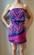 EXPRESS Women's Summer Purple & Pink Boho Mini Dress, Size XS