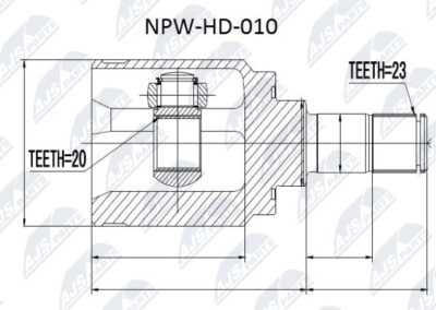 NPW-HD-010 NTY Gelenksatz, Antriebswelle für HONDA