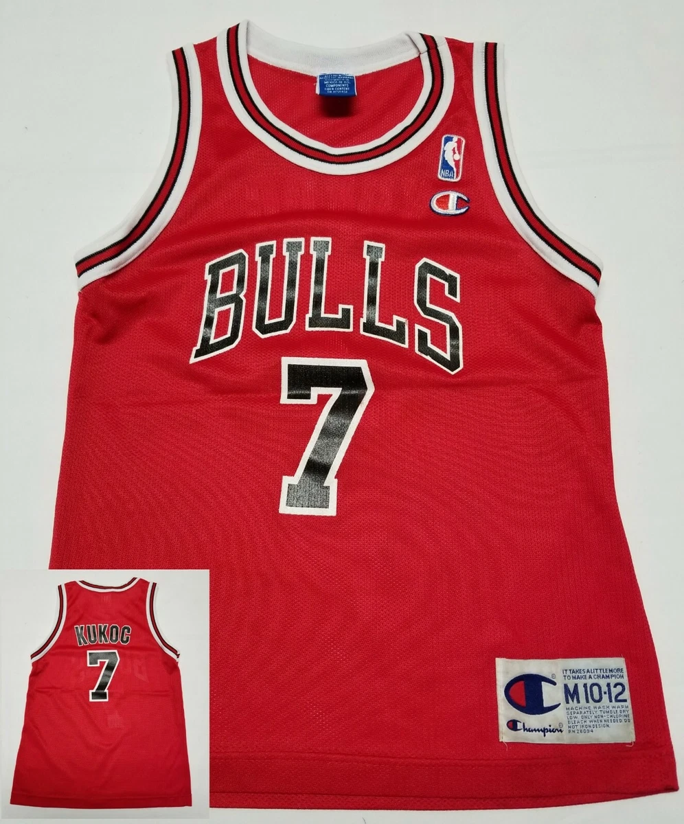 Vintage Chicago Bulls Toni Kukoc #7 NBA Basketball Champion Jersey M 10-12 | eBay