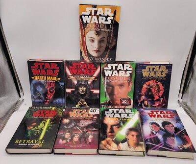 Lot of 9 Star Wars Hardcover Books Darth Maul Darth Bane Rouge Planet Episode 1