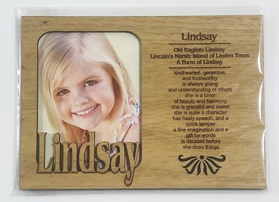 LINDSAY Personalized Name Profile Laser Engraved Wood Picture Frame Magnet
