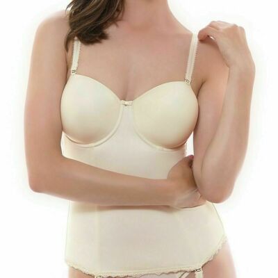 Fantasie Ella Baskisch Gr. 30E Elfenbein Gepolstert Trägerlos Braut BH Strapse 2000