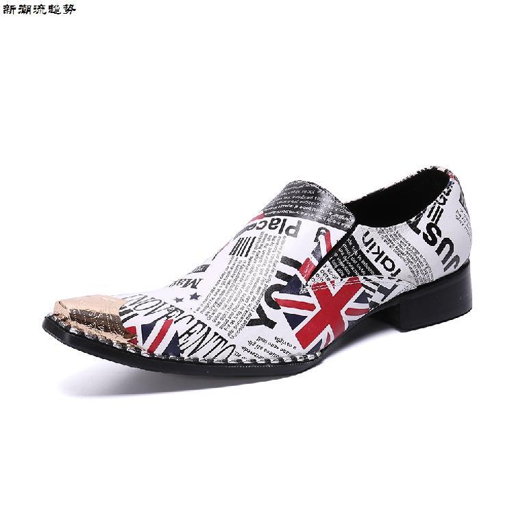 SAOLA Scarpe da uomo inglesi in metallo a punta eleganti moda casual in pelle festa western