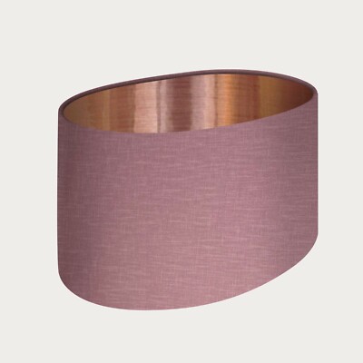 Lampenschirm Mauve Struktur 100% Leinen Gebürstet Kupfer Oval Lampenschirm